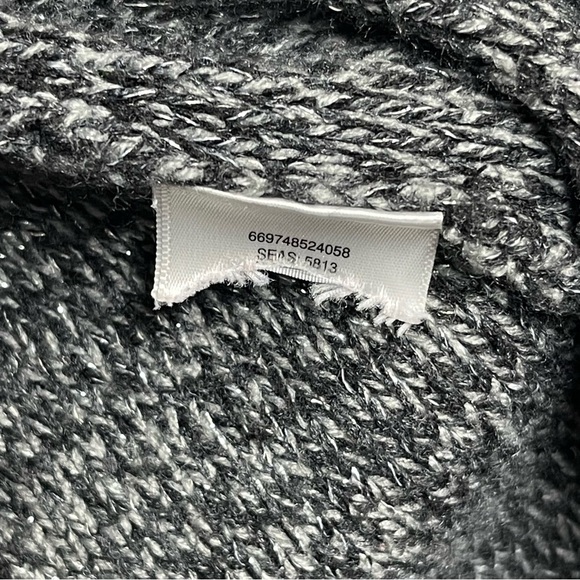 Jaclyn Smith Black & Gray Knit Open Front Cardigan Jacket Textured Sweater - Picture 6 of 6